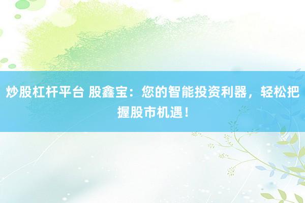 炒股杠杆平台 股鑫宝：您的智能投资利器，轻松把握股市机遇！