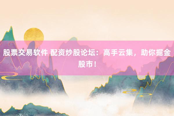 股票交易软件 配资炒股论坛：高手云集，助你掘金股市！