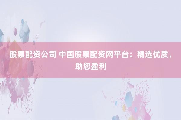 股票配资公司 中国股票配资网平台：精选优质，助您盈利