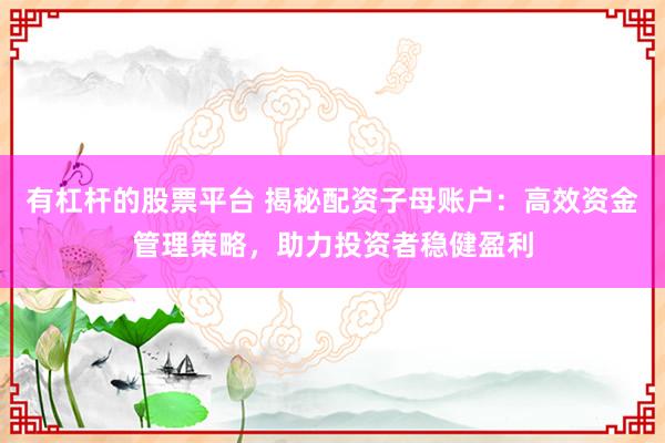 有杠杆的股票平台 揭秘配资子母账户：高效资金管理策略，助力投资者稳健盈利