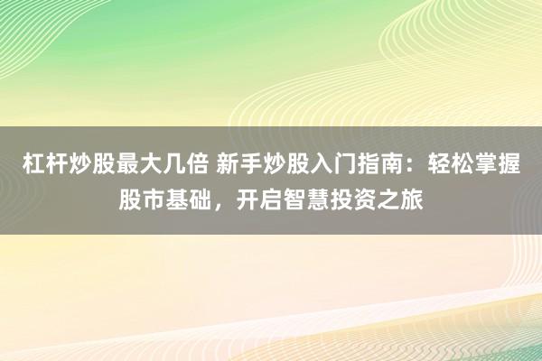 杠杆炒股最大几倍 新手炒股入门指南：轻松掌握股市基础，开启智慧投资之旅