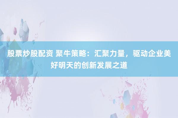 股票炒股配资 聚牛策略：汇聚力量，驱动企业美好明天的创新发展之道