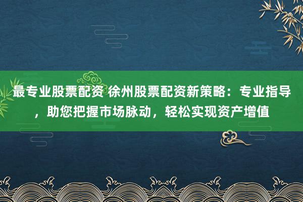 最专业股票配资 徐州股票配资新策略：专业指导，助您把握市场脉动，轻松实现资产增值