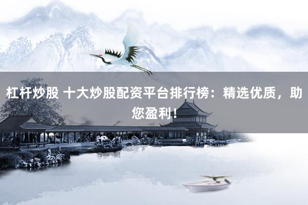 杠杆炒股 十大炒股配资平台排行榜：精选优质，助您盈利！