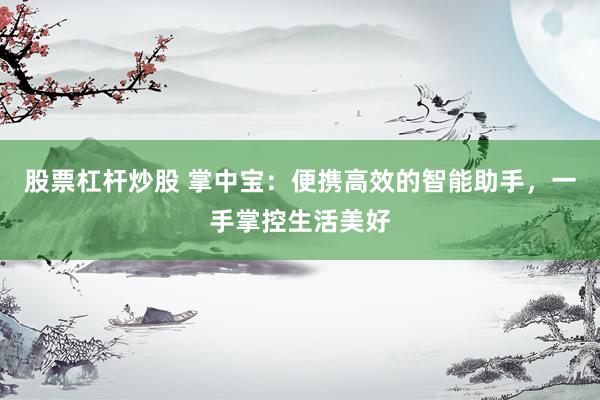 股票杠杆炒股 掌中宝：便携高效的智能助手，一手掌控生活美好