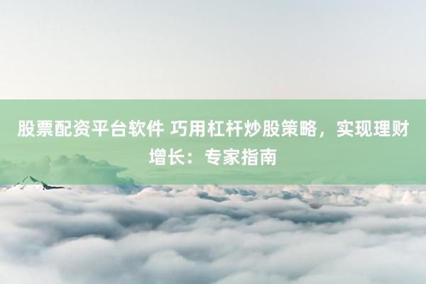 股票配资平台软件 巧用杠杆炒股策略，实现理财增长：专家指南