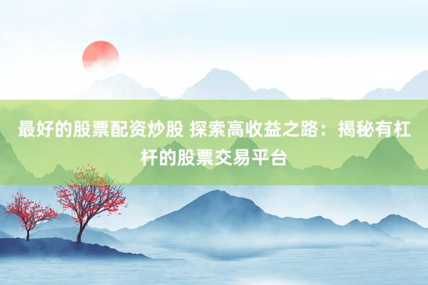 最好的股票配资炒股 探索高收益之路：揭秘有杠杆的股票交易平台