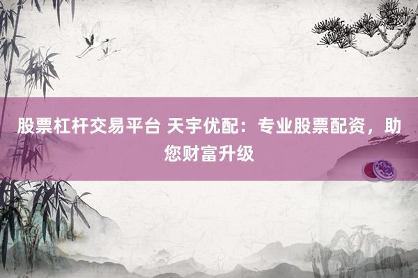 股票杠杆交易平台 天宇优配：专业股票配资，助您财富升级