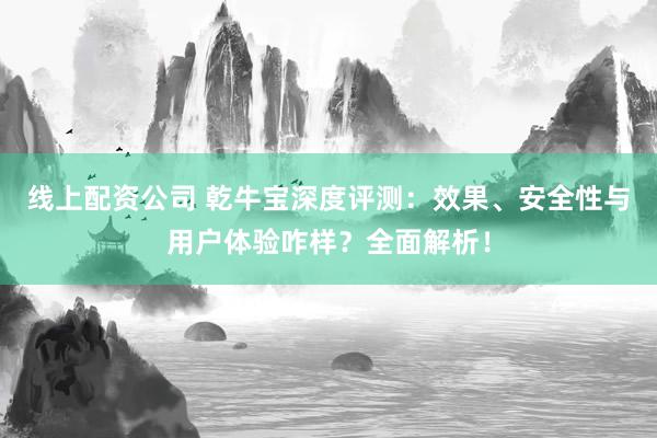 线上配资公司 乾牛宝深度评测：效果、安全性与用户体验咋样？全面解析！