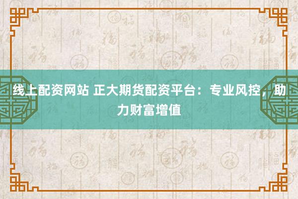线上配资网站 正大期货配资平台：专业风控，助力财富增值