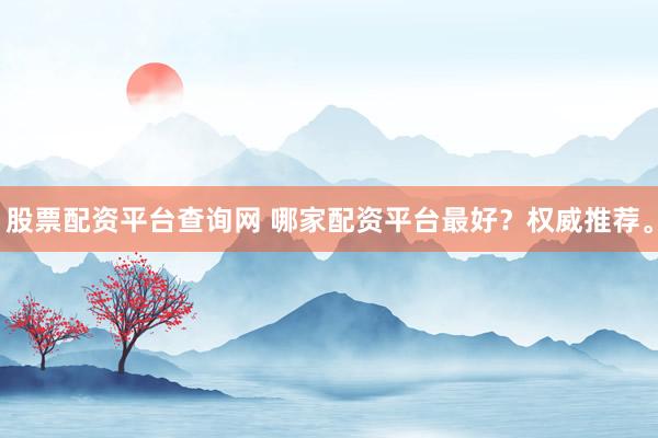 股票配资平台查询网 哪家配资平台最好？权威推荐。